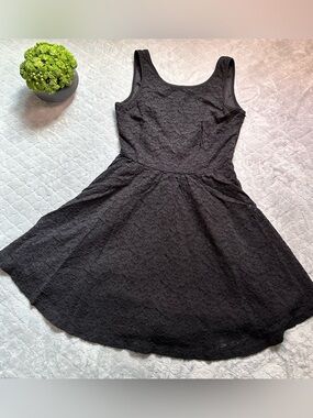 Classic Black Lace Fit-and-Flare Dress